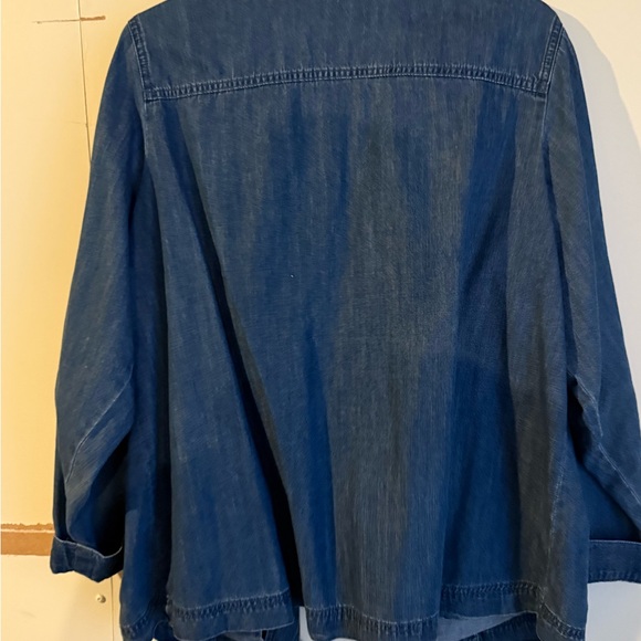 Karen Scott Plus Size Denim Jacket Zip Front Lightweight 1X - Picture 6 of 7